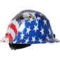 Dynamic 280-HP641R-USA – Full Brim Hard Hat with HDPE Shell, 4-Point Textile Suspension Graphic Wrap and Wheel Ratchet Adjustment