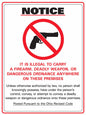 ZING Concealed Carry Sign, Ohio, 14Hx10W - official Zing product image 1