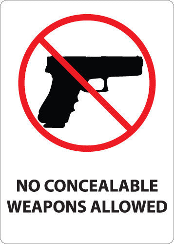 ZING Concealed Carry Sign, S Carolina, 14Hx10W - official Zing product image 1