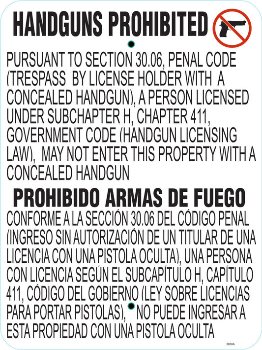 ZING Texas Concealed Carry 18"Wx24"H Aluminum.. - 2830A