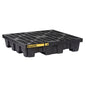 Justrite EcoPolyBlend Spill Control Pallet, 4-Drum, 73 gal Sump Capacity, Black