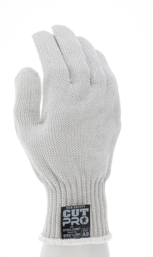 9381 - MCR Safety Steelcore® ll - 7 Gauge Cut Resistant Work Gloves - Polyester Wrapped Stainless Steel - PVC Blocks on One Side - FDA Accepted Materials Allow These Gloves to be used as Kitchen Gloves