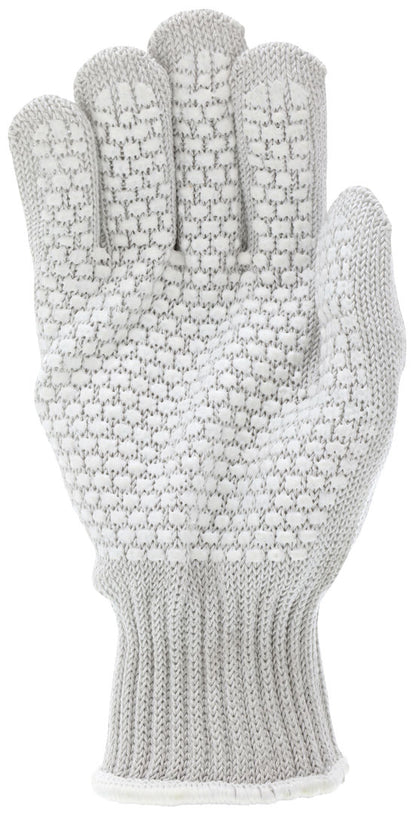 9381 - MCR Safety Steelcore® ll - 7 Gauge Cut Resistant Work Gloves - Polyester Wrapped Stainless Steel - PVC Blocks on One Side - FDA Accepted Materials Allow These Gloves to be used as Kitchen Gloves