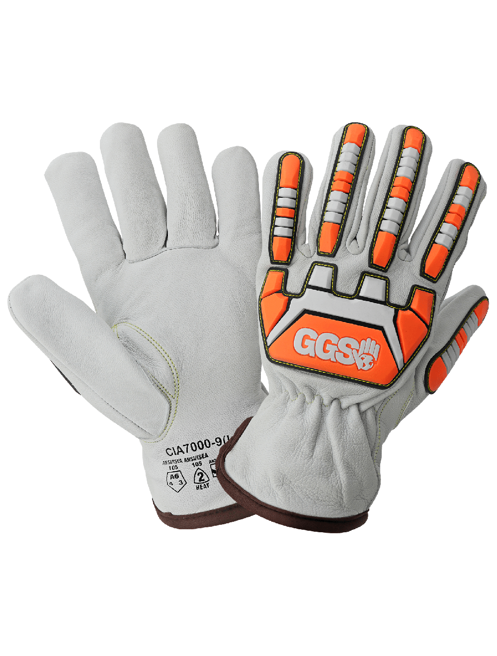 Cut and Impact Resistant Goatskin Leather Drivers Gloves with Heat Resistant Aralene® - CIA7000 - Drivers Gloves - cut level A6 - yellow