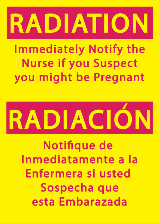 ZING Radiation Notify Nurse Sign, 14X10, Self-Adhesive - image 1