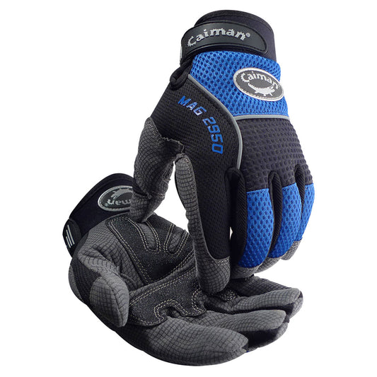 Caiman® MAG™ Multi-Activity Glove with Synthetic Leather Padded Palm and Blue AirMesh™ Back