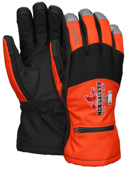 982M - MCR Safety Insulated Mechanics Gloves - 100 gram Thinsulate™ and Cut Resistant Lining - MAXGrid™ Material Palm - Inner Elastic Snow & Ice, Waterproof & Windproof Barrier for Moderate Climate Protection
