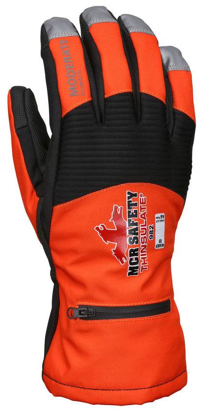 982M - MCR Safety Insulated Mechanics Gloves - 100 gram Thinsulate™ and Cut Resistant Lining - MAXGrid™ Material Palm - Inner Elastic Snow & Ice, Waterproof & Windproof Barrier for Moderate Climate Protection