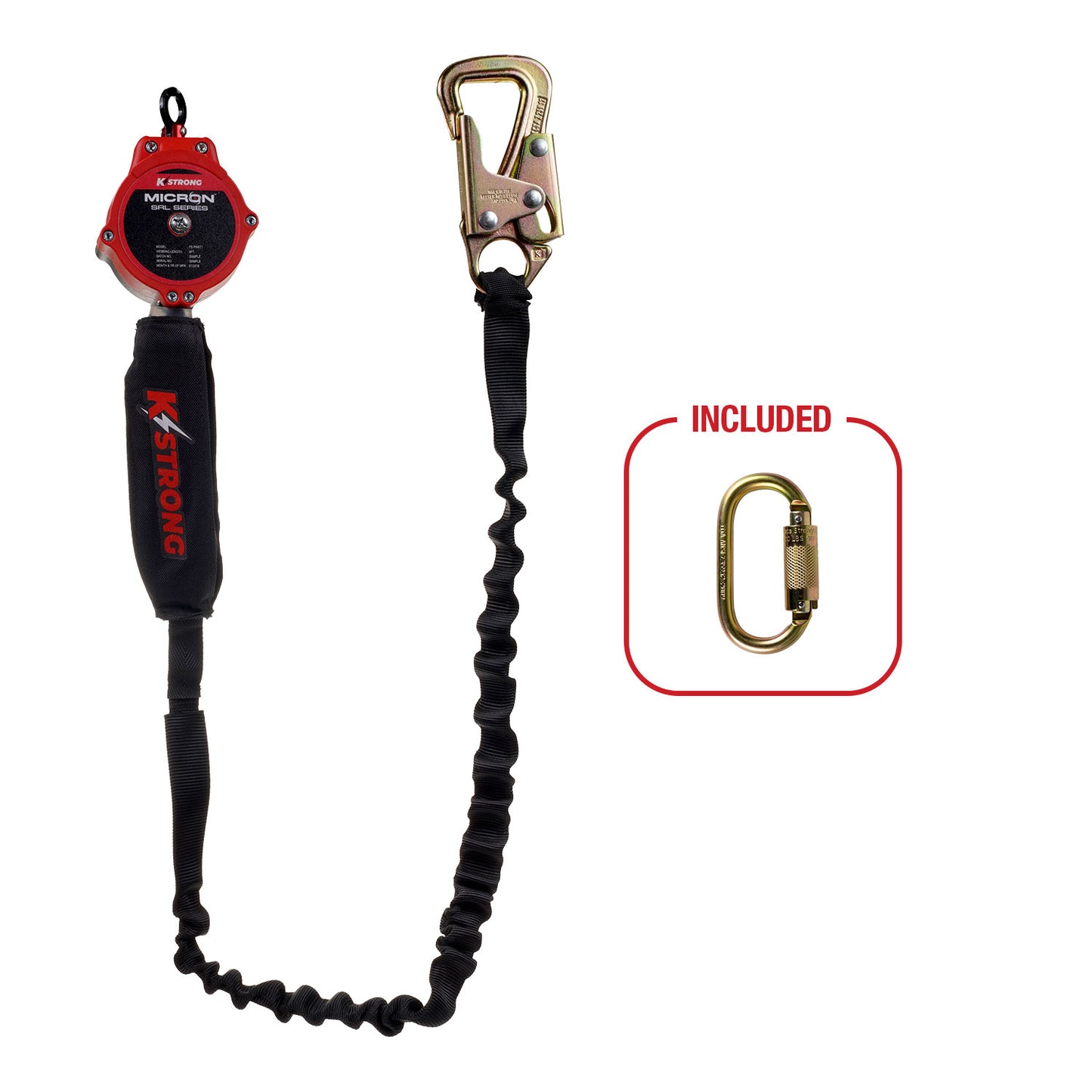 KStrong® Micron™ 9 ft. Tie-back SRL with Tie-back Hook (ANSI) – Installation Carabiner Included