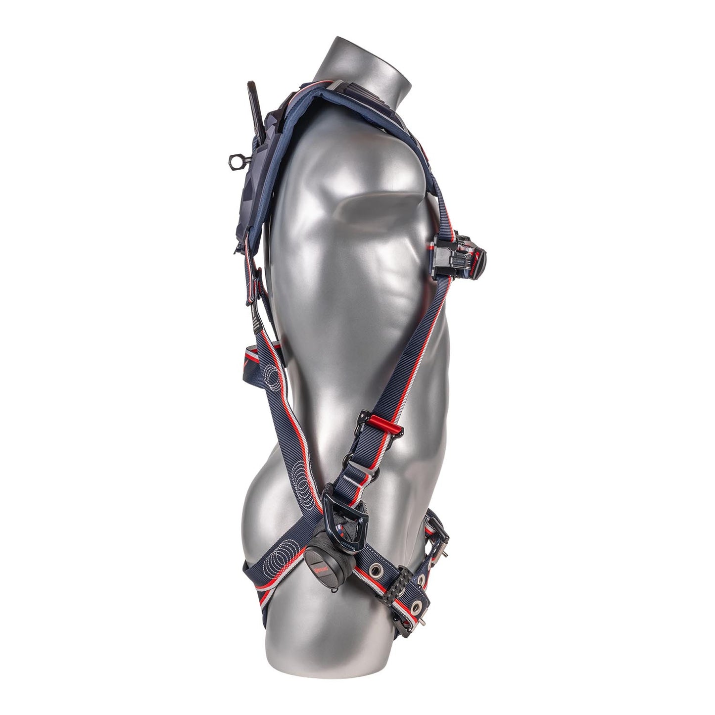 KStrong® EndurX™ 5-Point Full Body Harness, Abrasion Resistant Shoulder Pad, Deluxe Leg Pads, Enhanced Dorsal D-ring Plus™, Side D-rings, Quick Slide Adjusters, Trauma Relief Straps, QC Chest, TB Legs (SS), All Aluminum Hardware (ANSI)