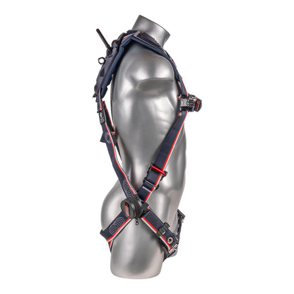 KStrong® EndurX™ 5-Point Full Body Harness, Abrasion Resistant Shoulder Pad, Deluxe Leg Pads, Enhanced Dorsal D-ring Plus™, Quick Slide Adjusters, Trauma Relief Straps, QC Chest, TB Legs (SS), All Aluminum Hardware (ANSI)