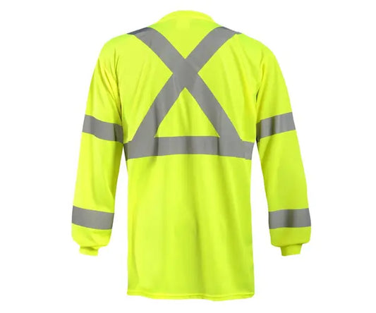 Occunomix Long Sleeve Wicking Birdseye X-Back T-Shirt Hi-Vis Shirts Orange S model LUX-LSTP3BX-OS