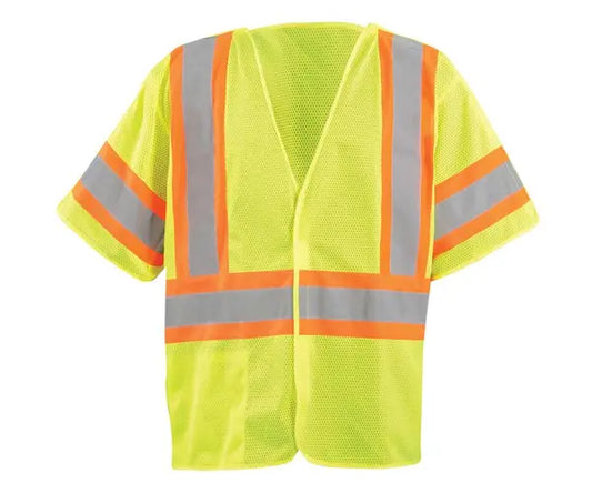Occunomix Mesh Two-Tone 5-Pt. Breakaway Vest Hi-Vis Safety Vests Yellow S model LUX-GCB32T-YS