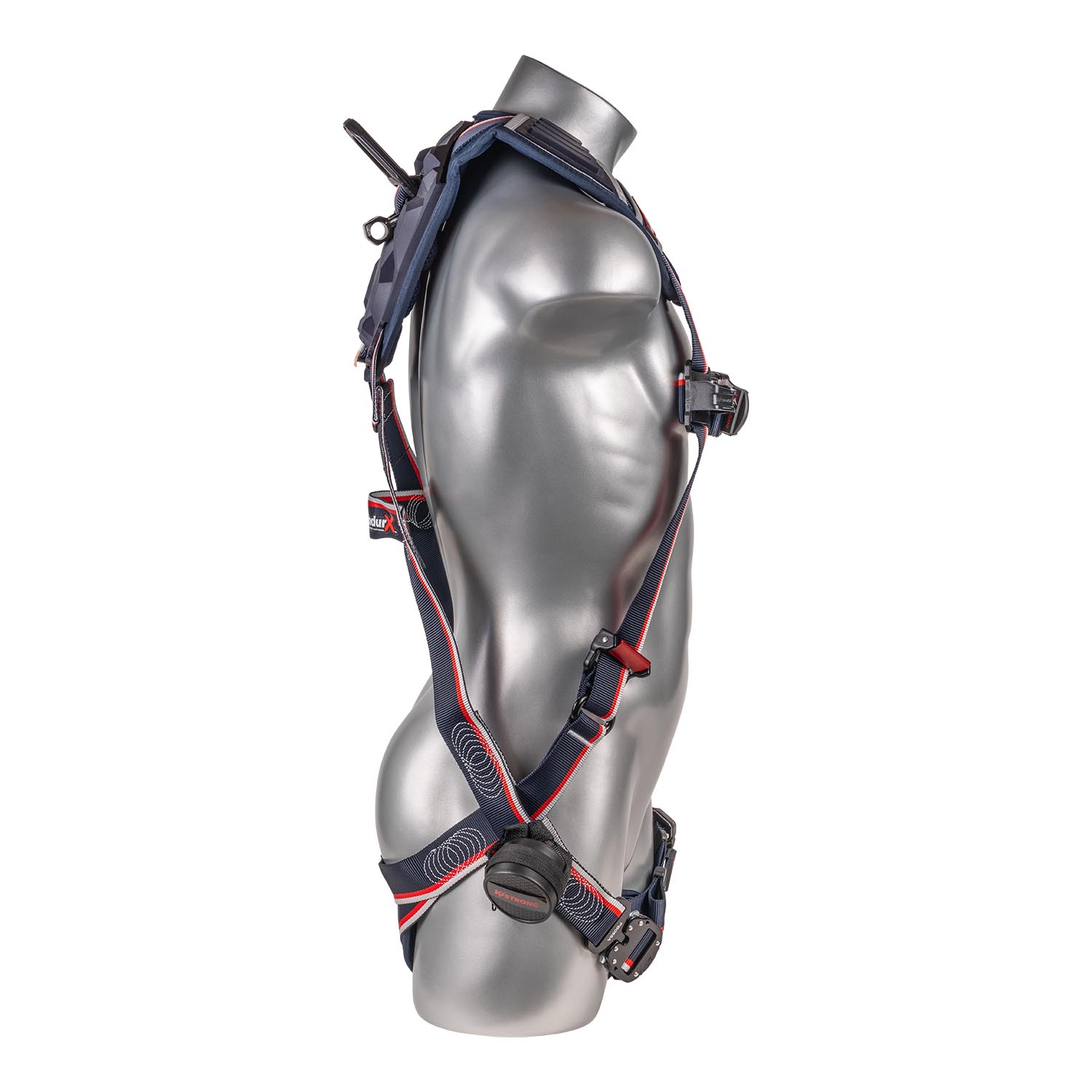 KStrong® EndurX™ 5-Point Full Body Harness, Abrasion Resistant Shoulder Pad, Deluxe Leg Pads, Enhanced Dorsal D-ring Plus™, Quick Slide Adjusters, Trauma Relief Straps, QC Chest/Legs, All Aluminum Hardware (ANSI)