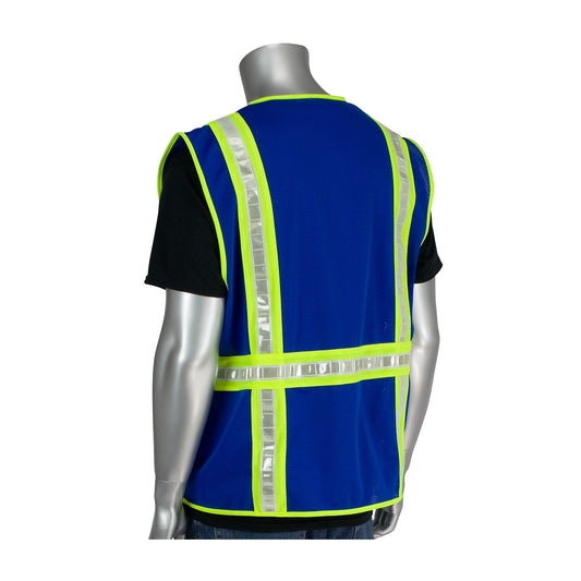 PIP 300-1000 Non-ANSI Surveyor's Style Safety Vest with Solid Front/Mesh Back