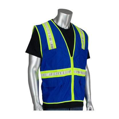 PIP 300-1000 Non-ANSI Surveyor's Style Safety Vest with Solid Front/Mesh Back