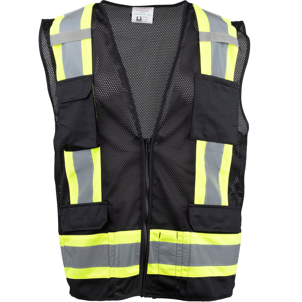 PIP 301-0500M ANSI Type O Class 1 Two-Tone Eleven Pocket Mesh Surveyors Vest
