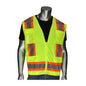 ANSI Type R Class 2 Two-Tone Eleven Pocket Surveyors Vest with Solid Front, Mesh Back and "D" Ring Access