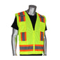 ANSI Type R Class 2 Two-Tone Eleven Pocket Surveyors Vest with Solid Front and Mesh Back