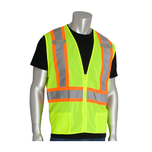 ANSI Type R Class 2 Two-Tone Mesh Vest with "D" Ring Access