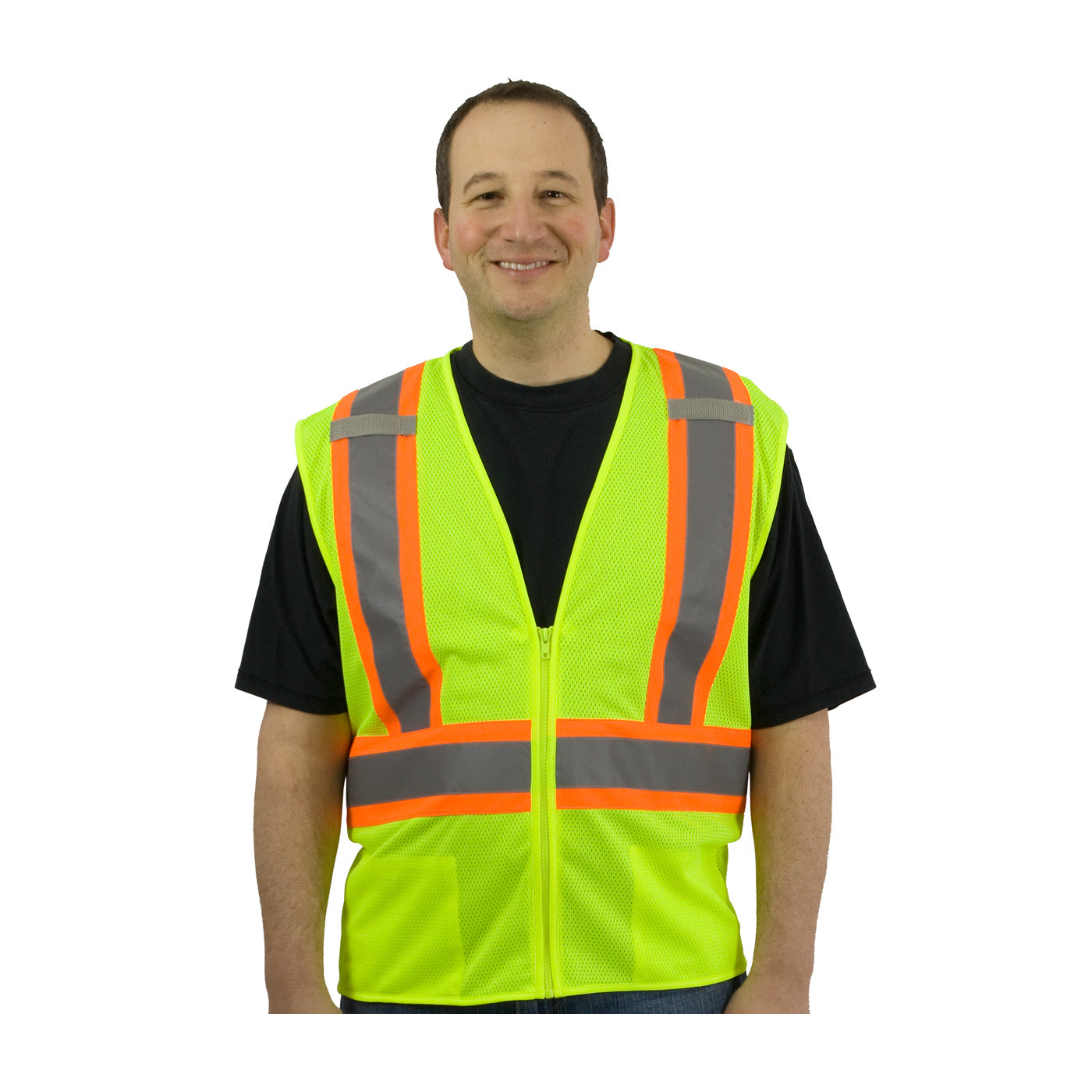 ANSI Type R Class 2 Two-Tone Mesh Vest with "D" Ring Access