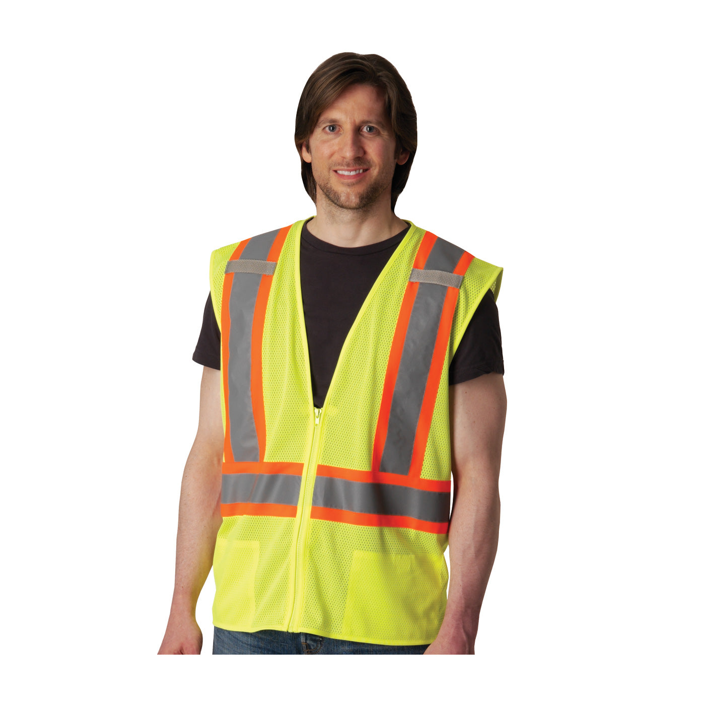 ANSI Type R Class 2 Two-Tone Mesh Vest with "D" Ring Access