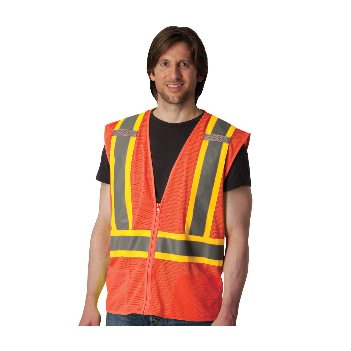 ANSI Type R Class 2 Two-Tone Mesh Vest with "D" Ring Access