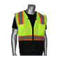 PIP® ANSI Type R Class 2 Two-Tone Eleven Pocket Tech-Ready Mesh Surveyors Vest with Ripstop Black Bottom Front and "D" Ring Access