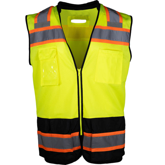 ANSI Type R Class 2 Black Bottom Mesh Vest with D Ring Access