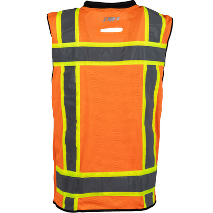 ANSI Type R Class 2 Black Bottom Mesh Vest with D Ring Access