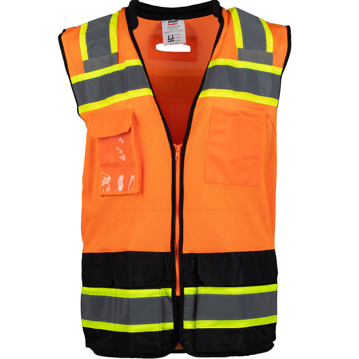ANSI Type R Class 2 Black Bottom Mesh Vest with D Ring Access
