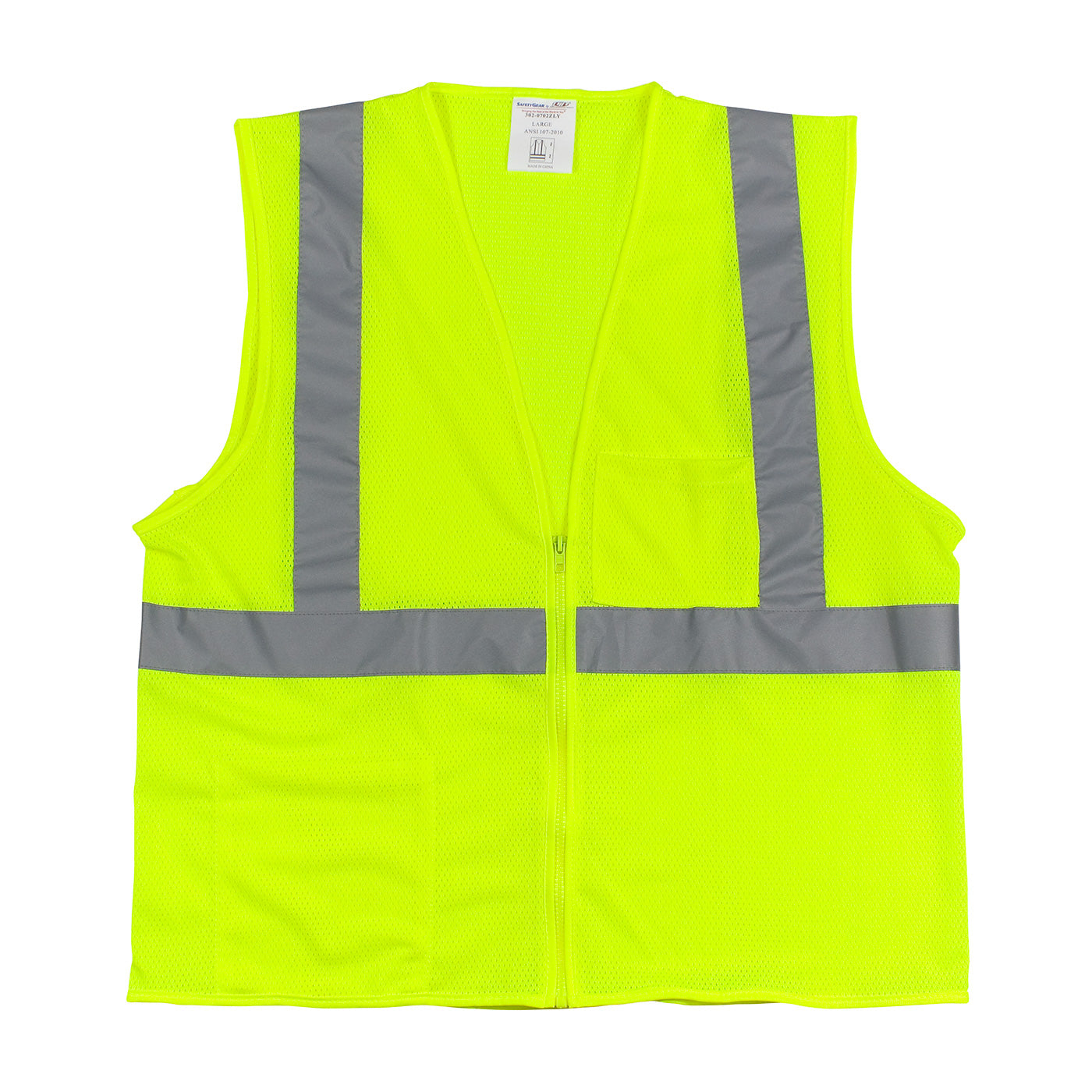 ANSI Type R Class 2 Two Pocket Zipper Mesh Vest