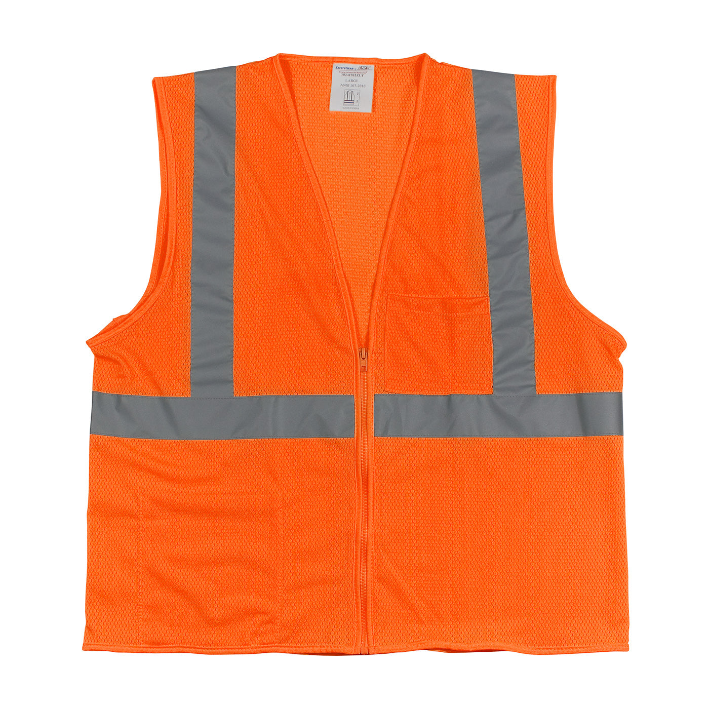 ANSI Type R Class 2 Two Pocket Zipper Mesh Vest