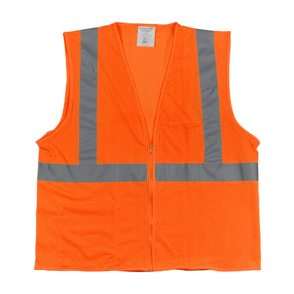 ANSI Type R Class 2 Two Pocket Zipper Mesh Vest