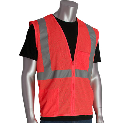 ANSI Type R Class 2 Two Pocket Zipper Mesh Vest