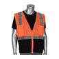 ANSI Type R Class 2 Five Pocket Value Mesh Vest with Black Bottom Front