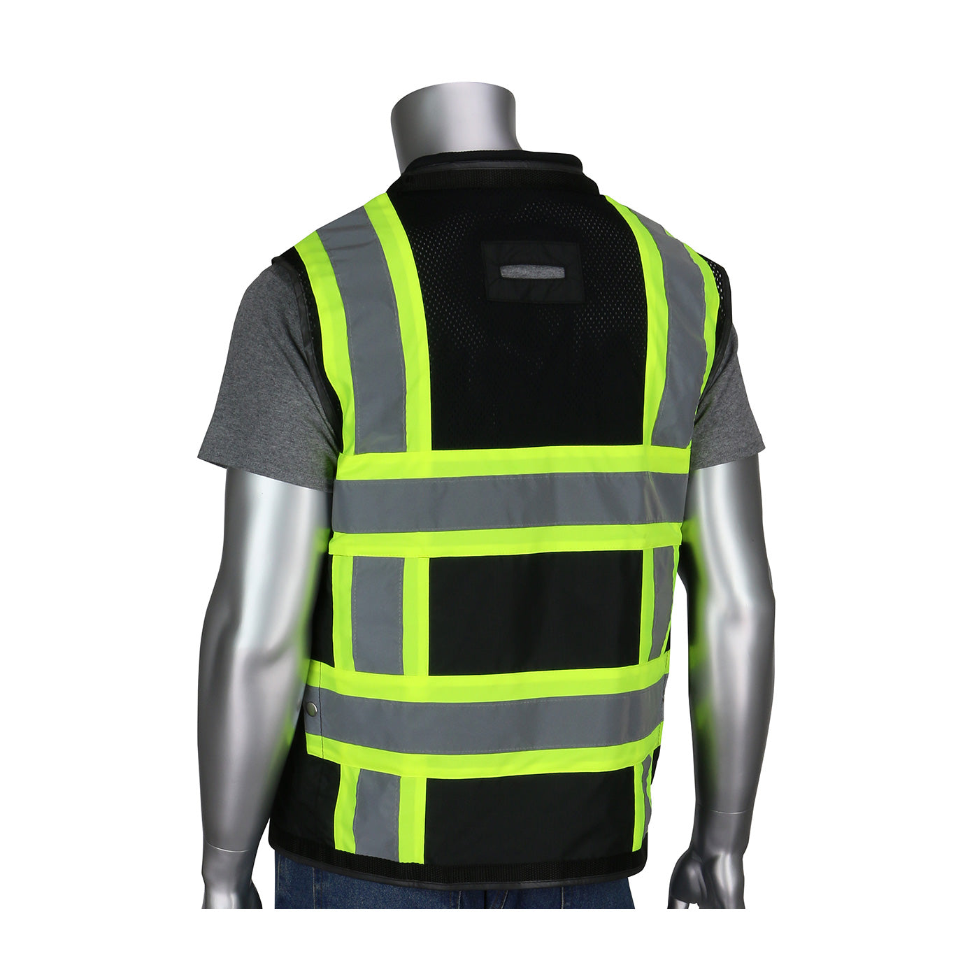 ANSI Type O Class 1 Black Two-Tone Eleven Pocket Tech-Ready Mesh Surveyors Vest