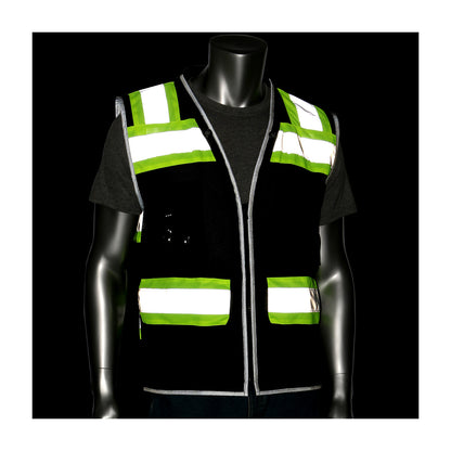 ANSI Type O Class 1 Black Two-Tone Eleven Pocket Tech-Ready Mesh Surveyors Vest