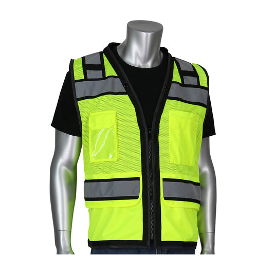 ANSI Type R Class 2 Black Two-Tone Eleven Pocket Tech-Ready Mesh Surveyors Vest