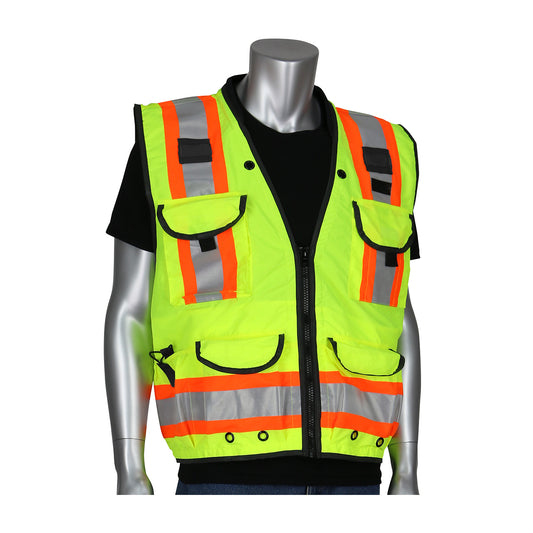 ANSI Type R Class 2 Two-Tone Fifteen Pocket Tech-Ready Ripstop Surveyors Vest with Mesh Back