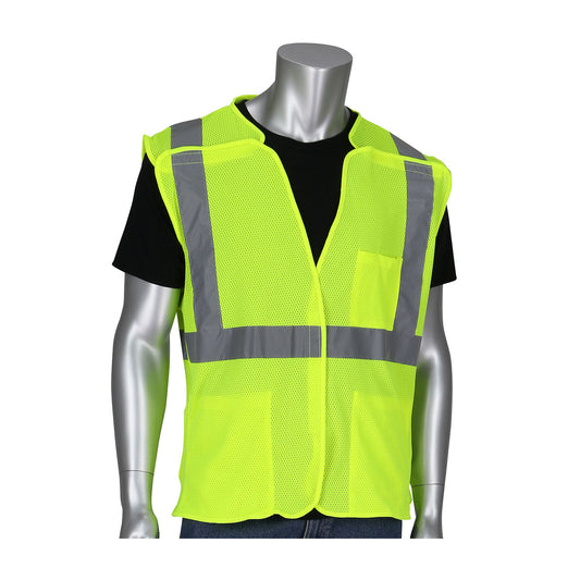 ANSI Type R Class 2 Three Pocket Mesh Breakaway Vest