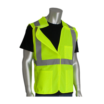 PIP® ANSI Type R Class 2 Three Pocket Solid Breakaway Vest