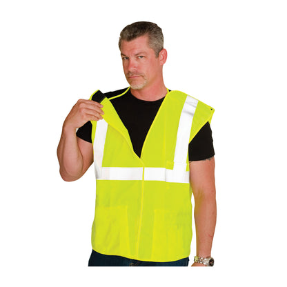 PIP® ANSI Type R Class 2 Three Pocket Solid Breakaway Vest