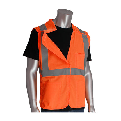 PIP® ANSI Type R Class 2 Three Pocket Solid Breakaway Vest