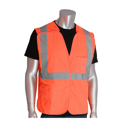 PIP 302-5PVLY ANSI Type R Class 2 Three Pocket Solid Breakaway Vest - view 5