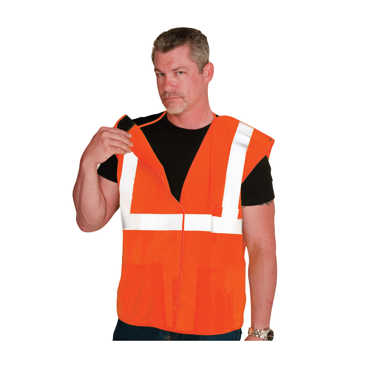 PIP® ANSI Type R Class 2 Three Pocket Solid Breakaway Vest