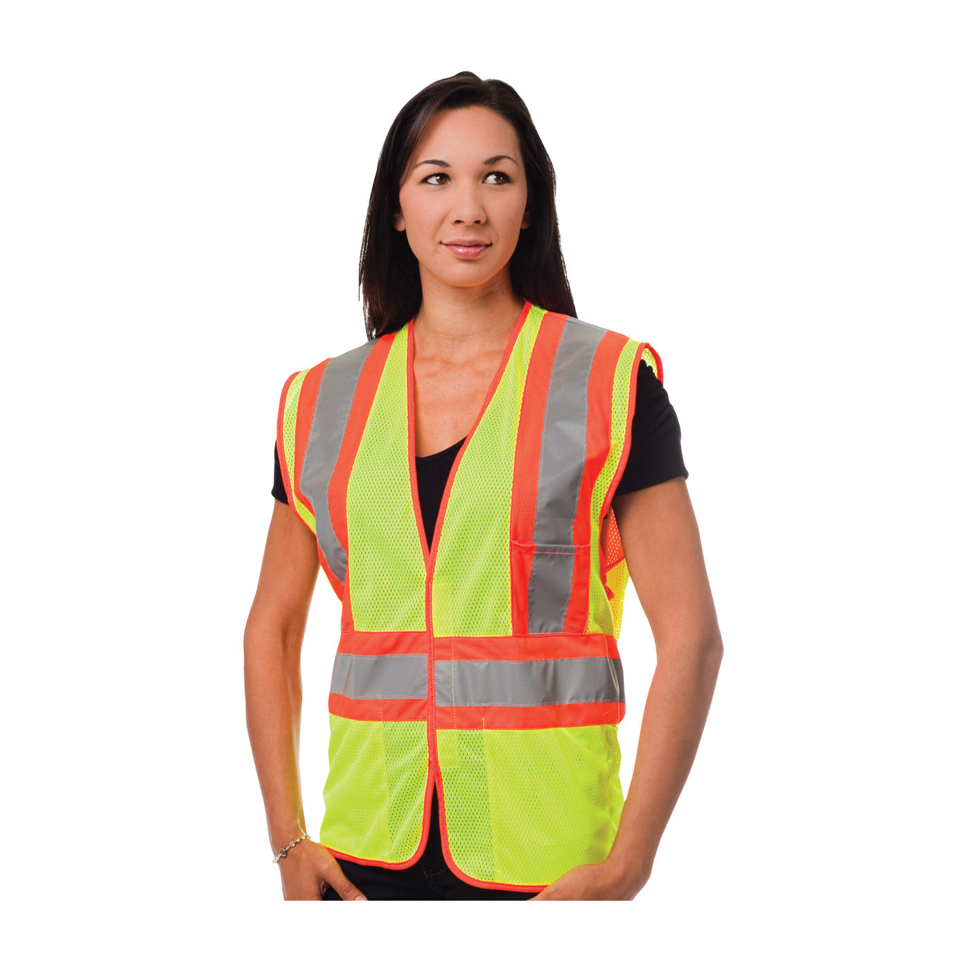 PIP® ANSI Type R Class 2 Two-Tone Three Pocket Mesh Vest