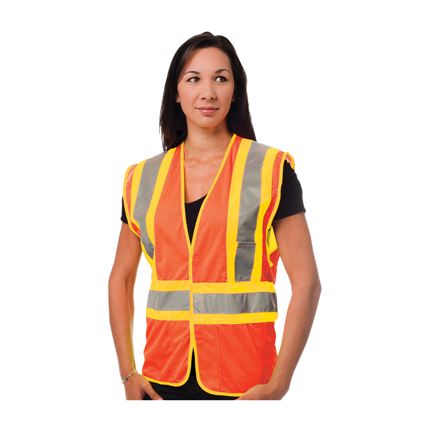 PIP® ANSI Type R Class 2 Two-Tone Three Pocket Mesh Vest