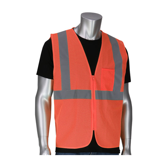 PIP 302-V100LY ANSI Type R Class 2 Dual Sized Value Zipper Mesh Vest - view 3