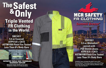 MCR Safety P2D - MCR Safety FR Gear - Vintage Flame Resistant FR Jeans - Light Weight and Stretchable Material - Blue Denim Cotton and Spandex Fabric - FR Jeans Meet NFPA 70E and 2112 Requirements — manufacturer image 4